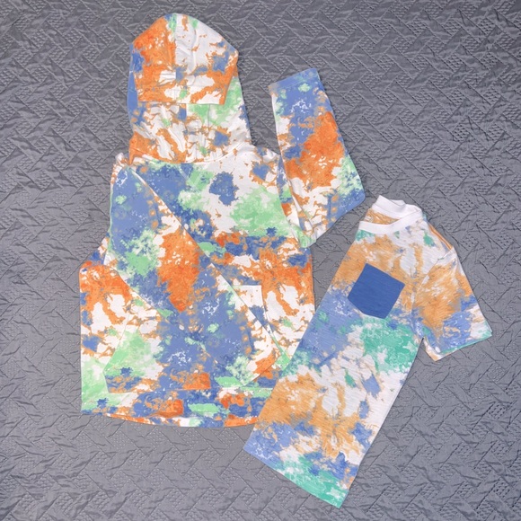 Wonder Nation Tie- Dye Matching Hoodie and T-Shirt Set- Size 8 - Picture 2 of 12